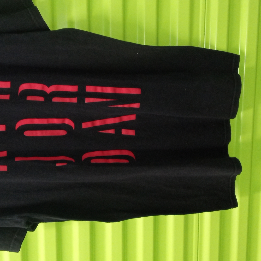 Black T-Shirt with Red Lettering